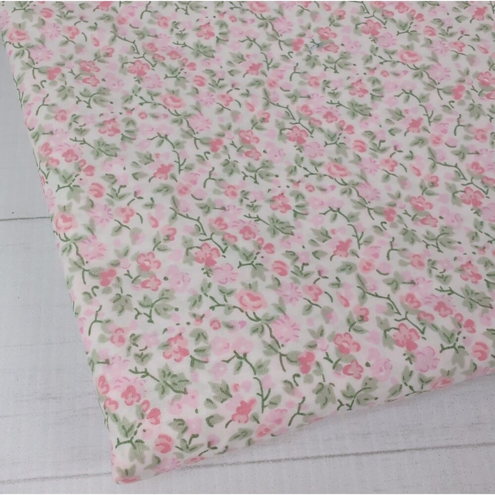 Laura Ashley Emogene Pink Ditsy Floral TWIN Flat Sheet Cottage Farmhouse Chic